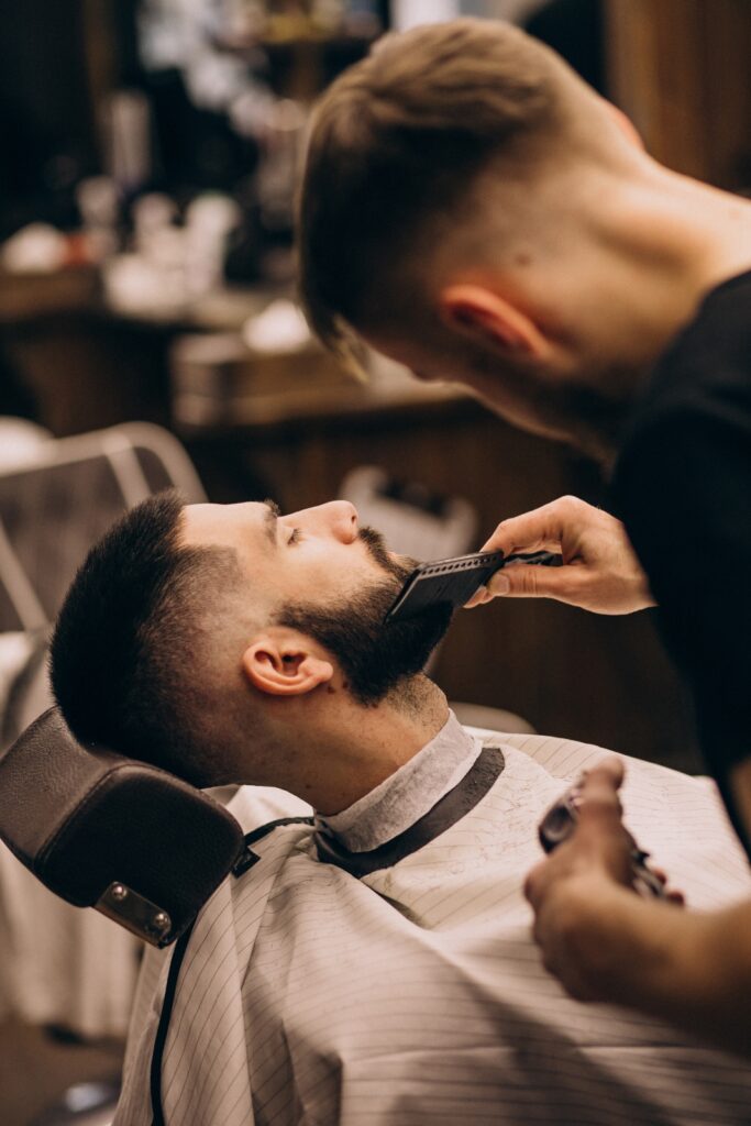 Man at a barbershop salon